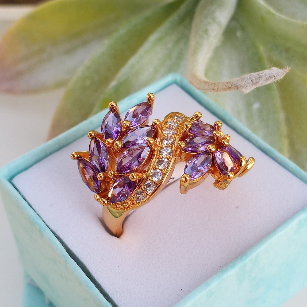 Amethyst Marquise gold plated